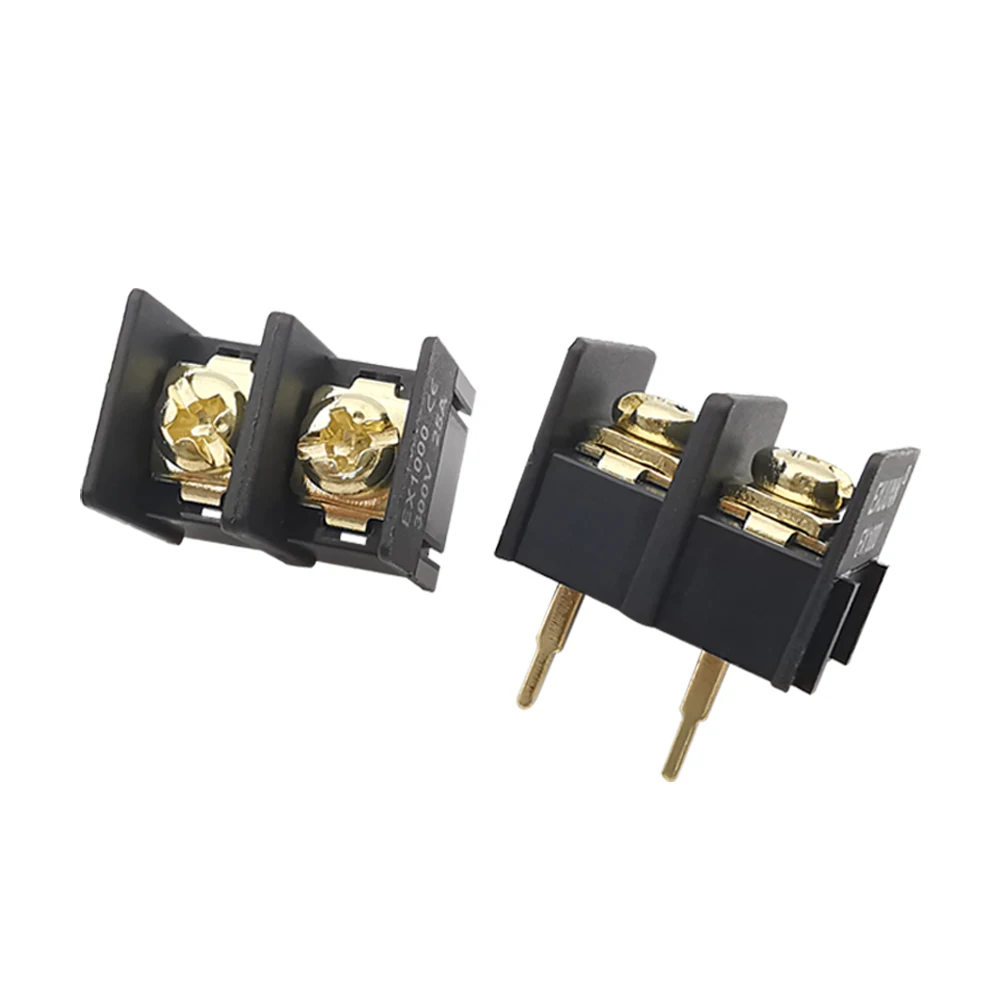 300V 25A KF1000-2Pin Screw Terminal Block PCB Connector For Wire Pitch 10mm Gold-Plated Straight Pin Spliceable Cable TERMINALS