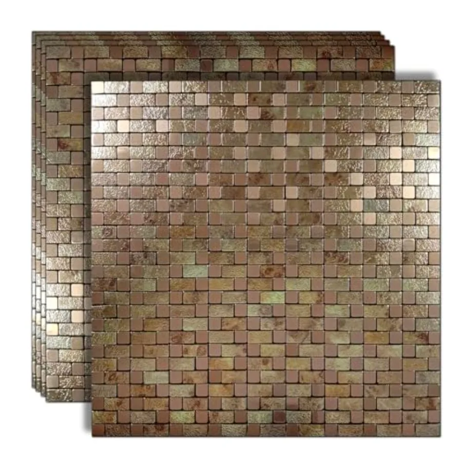 

Peel and Stick Backsplash Tiles, self-Adhesive Aluminum Mosaic Sticker for Kitchen Wall Decoration 11.41"x11.41"x Sheets