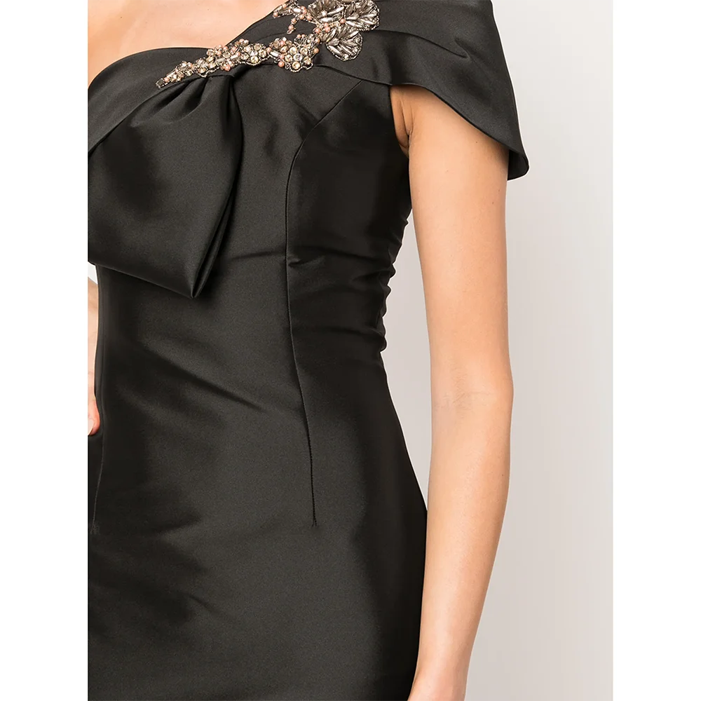 Op maat gemaakte lange avondjurken met één schouder, elegante formele gelegenheidsgalajurken, kristal 2025, enkellange galajurken