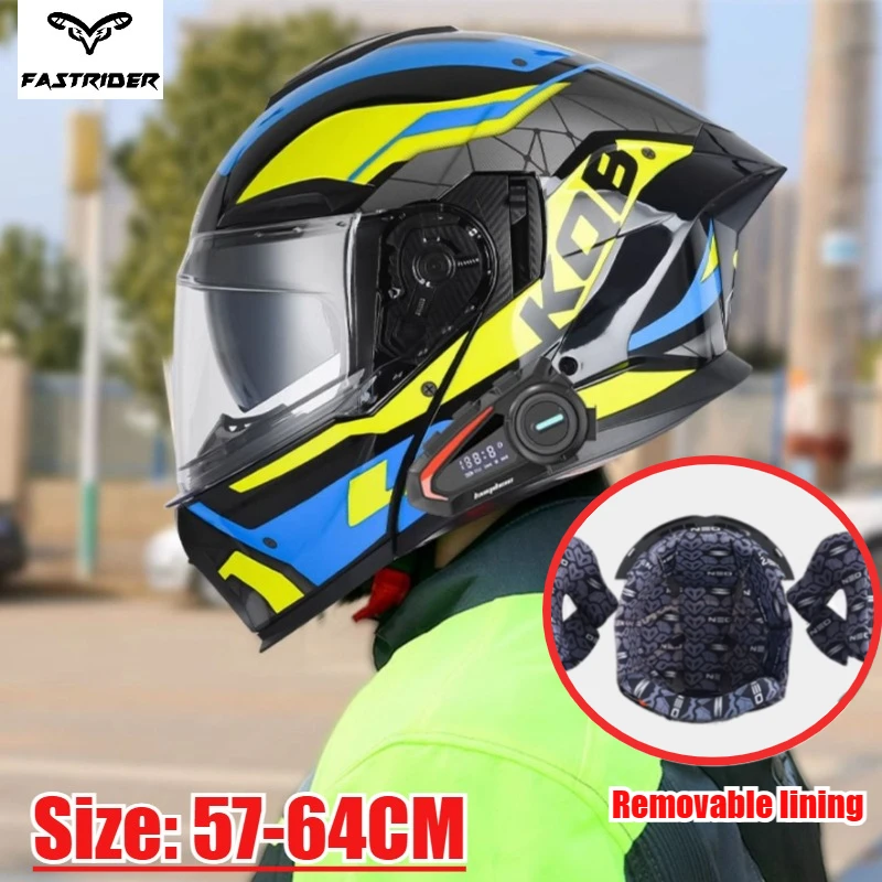 

Kuqibao Double Lens Motorcycle Helmet Peel-off Helmet Bluetooth Helmet Long Battery Life cascos para moto