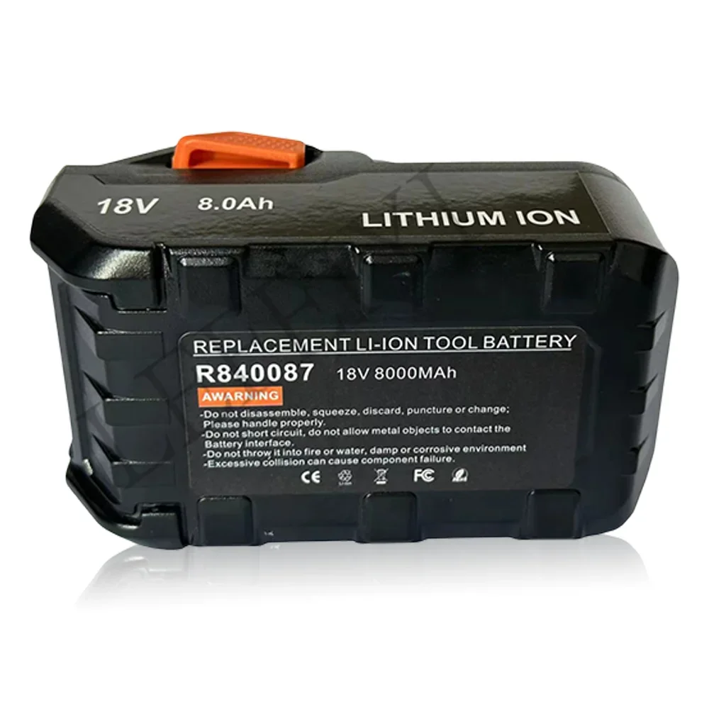 For AEG 18V Battery 8.0AH Lithium-Ion Battery For RIDGID R840087 R840085 L1815R L1850R L1830R R840083 Series Cordless Power Tool