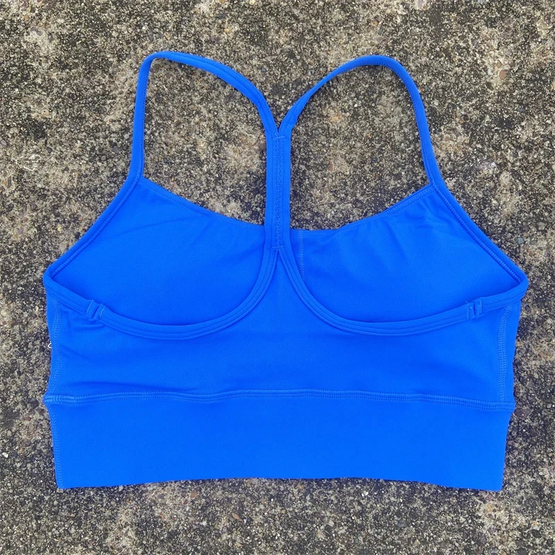 Solid Color Y Shape Fitness Women Sport Bra Gym Yoga Vest Athletic Cross Underwear Tight Gym Top Workout Soft With Chest Pad