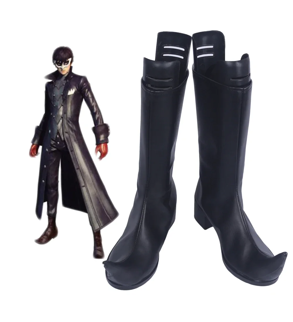 

Persona 5 Protagonist Joker Cosplay Boots Shoes Custom Made Black