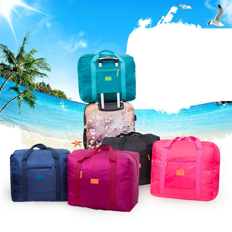 Sacos de Viagem Dobráveis Multifuncionais Portáteis, Saco Impermeável de Nylon, Grande Capacidade, Bagagem de Mão, Viagem de Negócios