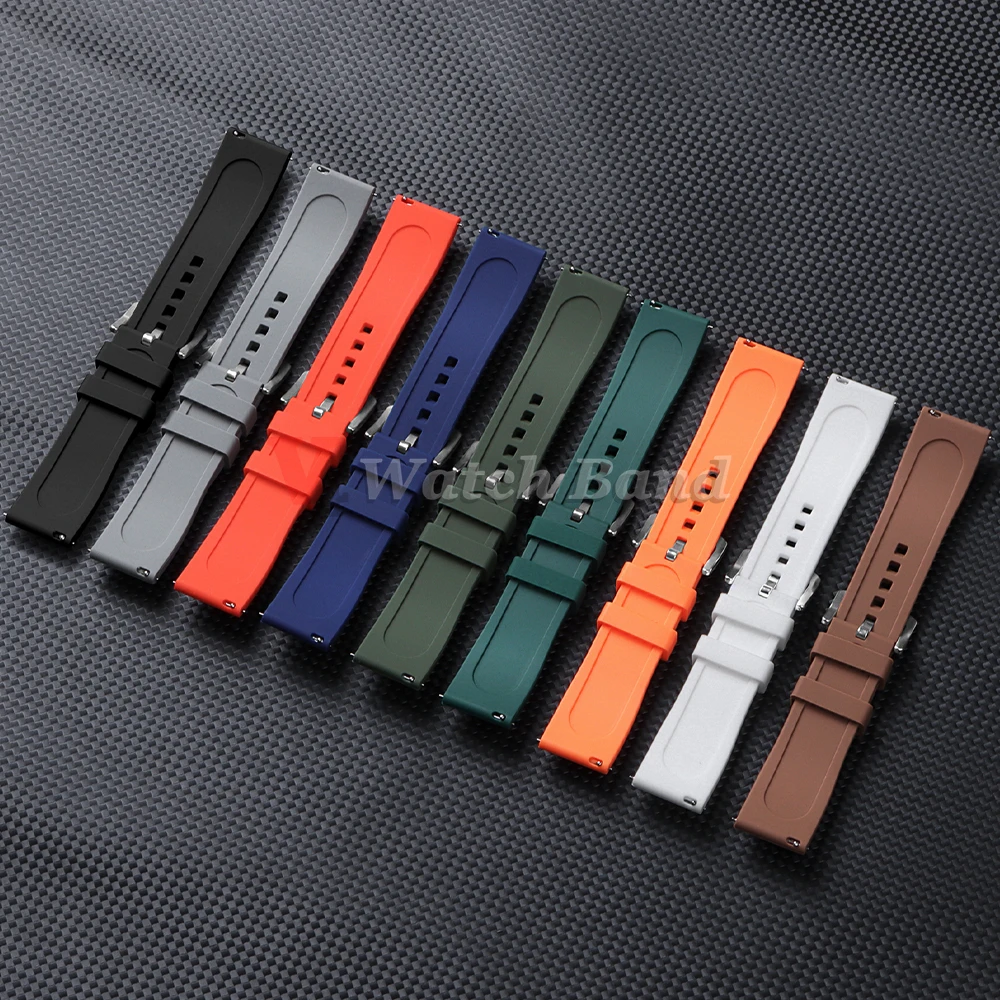 Universal Watrproof Rubber Strap for Rolex 20mm 22mm for Armani for Omega Wristbelt Sport Silicone Watch Band for Seiko Bracelet