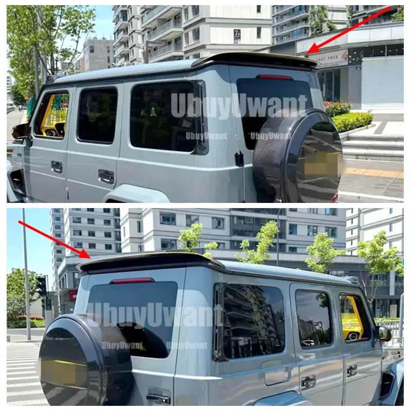 

For Mercedes Benz G W464 G350 G500 G550 G53 G63 18-23 Car Styling New Style Real Carbon Fiber Roof Rear Spoiler Top Tail Wing