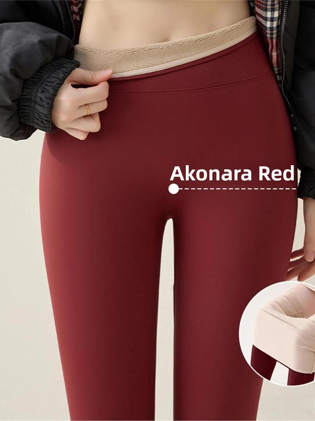 

High Quali Fce Lined ark Pants Women's Yoga Pants Cotton Trousers Autumn Winter Warm Base Layer Pants Casual Nine Points