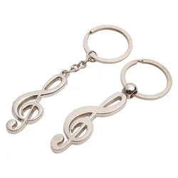 LLavero de Metal con nota Musical para regalo, llavero de lujo con colgante para bolso Musical, joyería, novedad