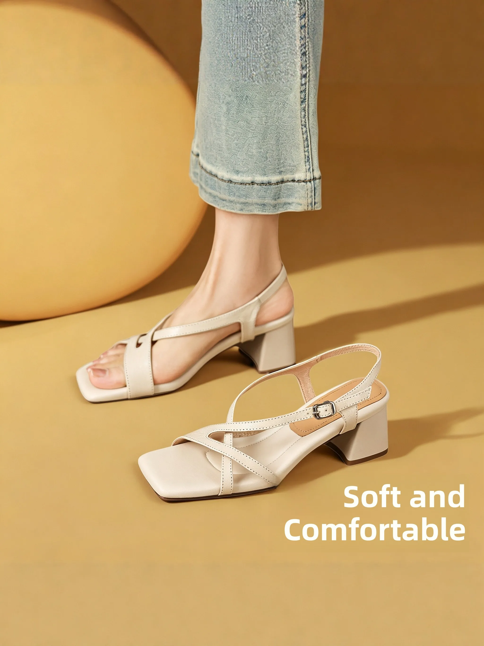 elegant-women's-open-toe-sandals-summer-fashion-thick-heel-hollow-out-strap-genuine-leather-soft-bottom-comfortable-high-heels