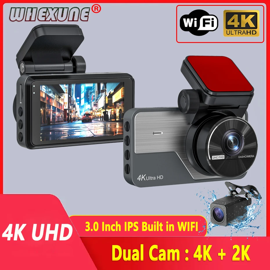 Ultra HD 4K WiFi Dual Dash Cam 2K Rear Cam Installation 3