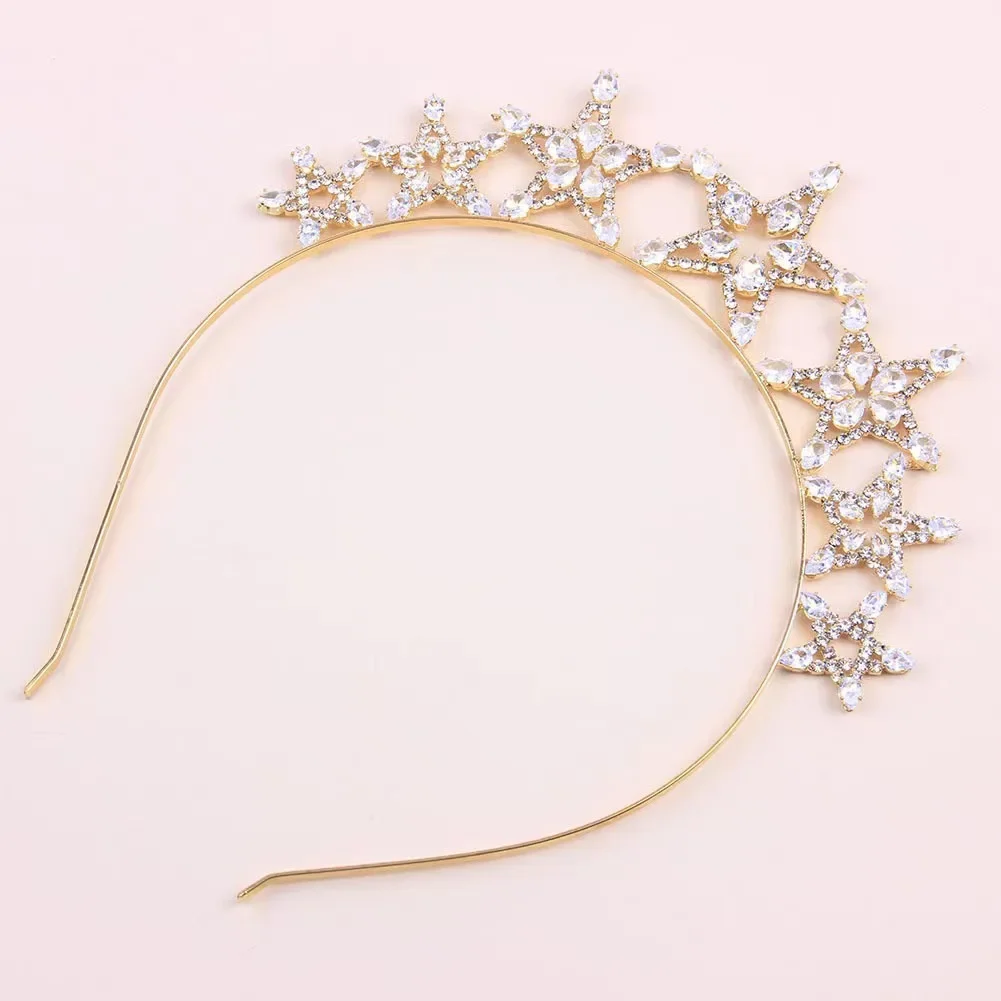 

Rhinestone Star Crown Headbands for Women Teens Girls Birthday Wedding Silver Tiara Bridal Hair Pieces Halloween