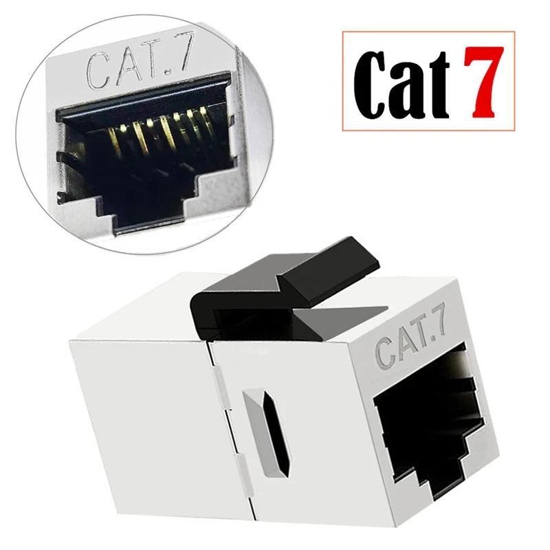 RJ45 Cat7 Shielded Inline Coupler Cat 7 Female To Female For Keystone Jack Cat7 Modular Connector With Keystone Latch Durable