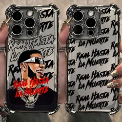 Anuel AA rapper Real Hasta La Muerte Plating Case For Samsung S24 S23 S22 S21 S20 FE Note20 Plus Ultra 4G 5G Anti Fall Airbag