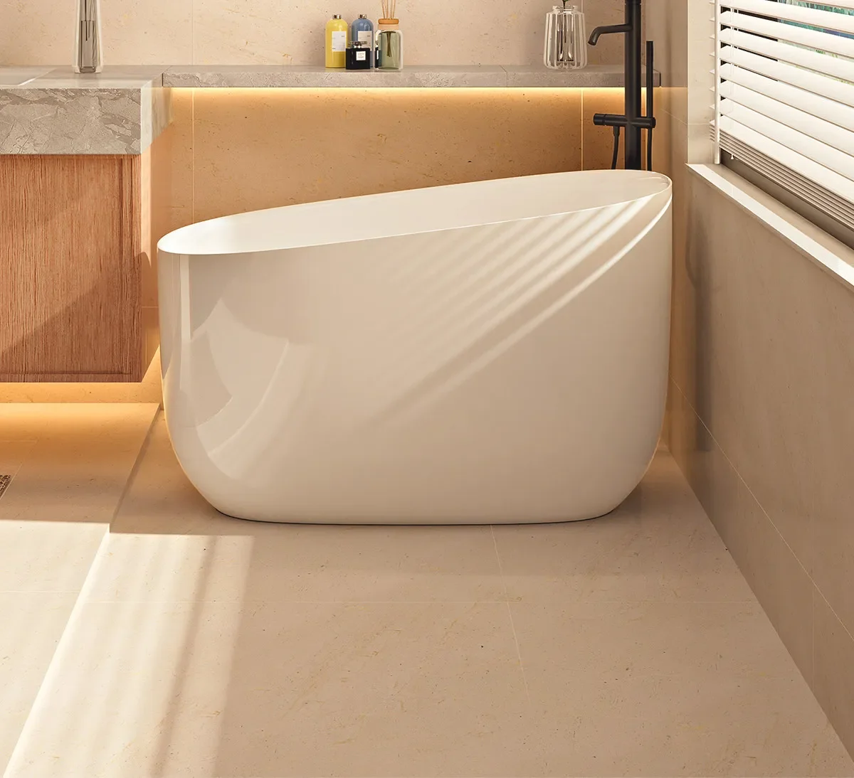 #Round Massage Bathtub, Colorful Circular Thermostatic Heated Freestanding Tub for Luxury Home Spa, 60 inch Diameter