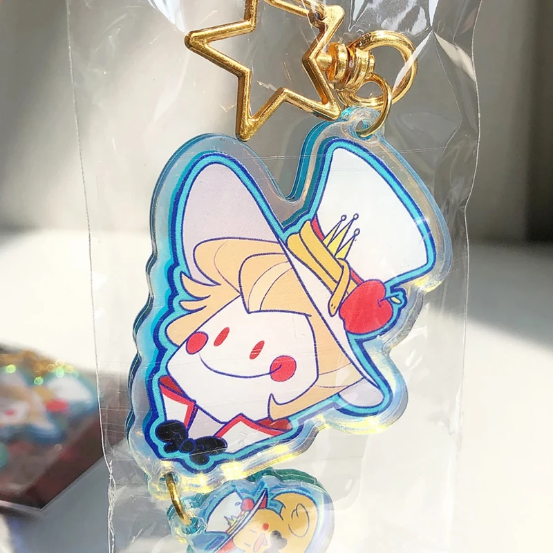 In Stock Anime Hazbin Hotel Alastor Angel Dust Addiction Husk Niffty Vox Adam Lucifer Hask Blitzo Cosplay Acrylic Keychain Gifts view 4