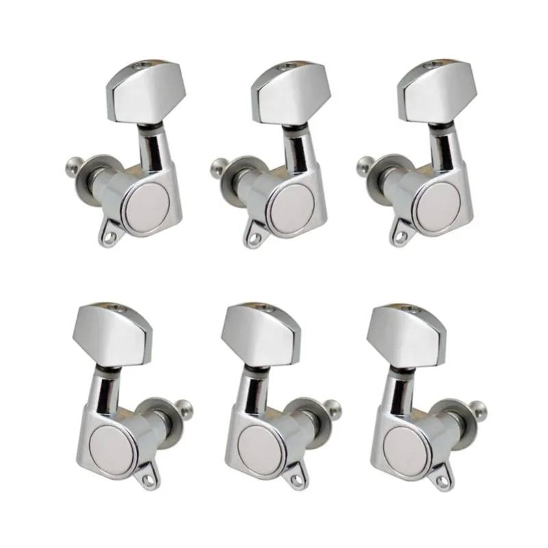 6 Stück versiegelte, verriegelbare Gitarrensaitenstimmwirbel, 3L3R, Stimmmechaniken, Akustikgitarren-Stimmwerkzeug-Set für 6-saitige Gitarren – Detail 2