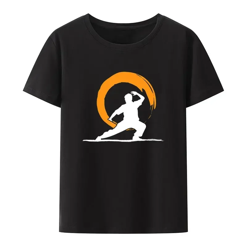 Funny Tai Chi Modal Print T Shirt for Men and Women, Nostalgia Chinese Style, Casual T Shirt, Short-Sleeved Breathable Streetwea