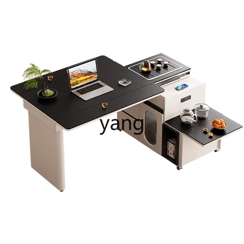 

LTT balcony mobile telescopic rotating folding rock slab tea and meal integrated small apartment tea table