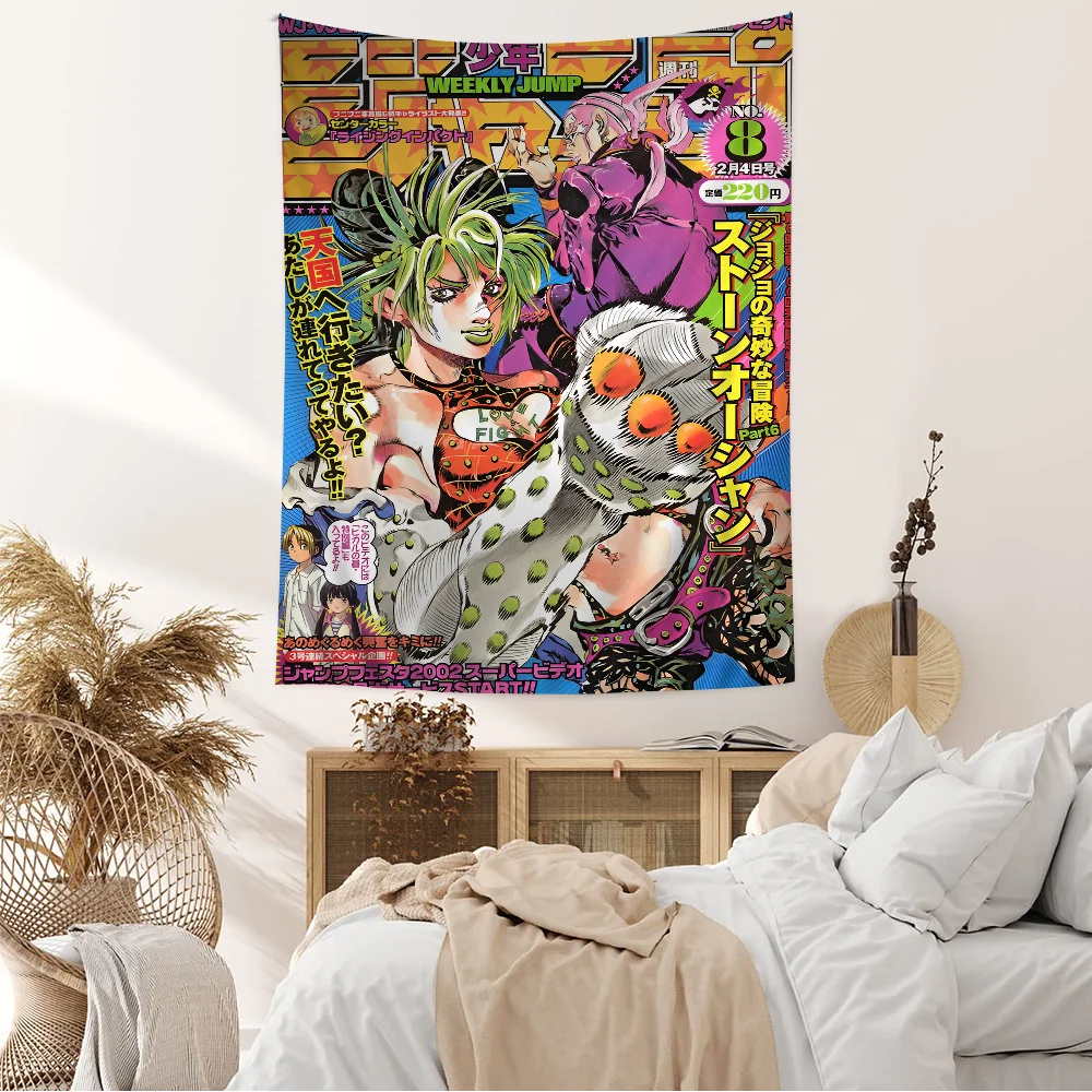 Anime JoJos Bizarre Adventure Cartoon Tapestry Wall Hanging Decoration Household Home Decor