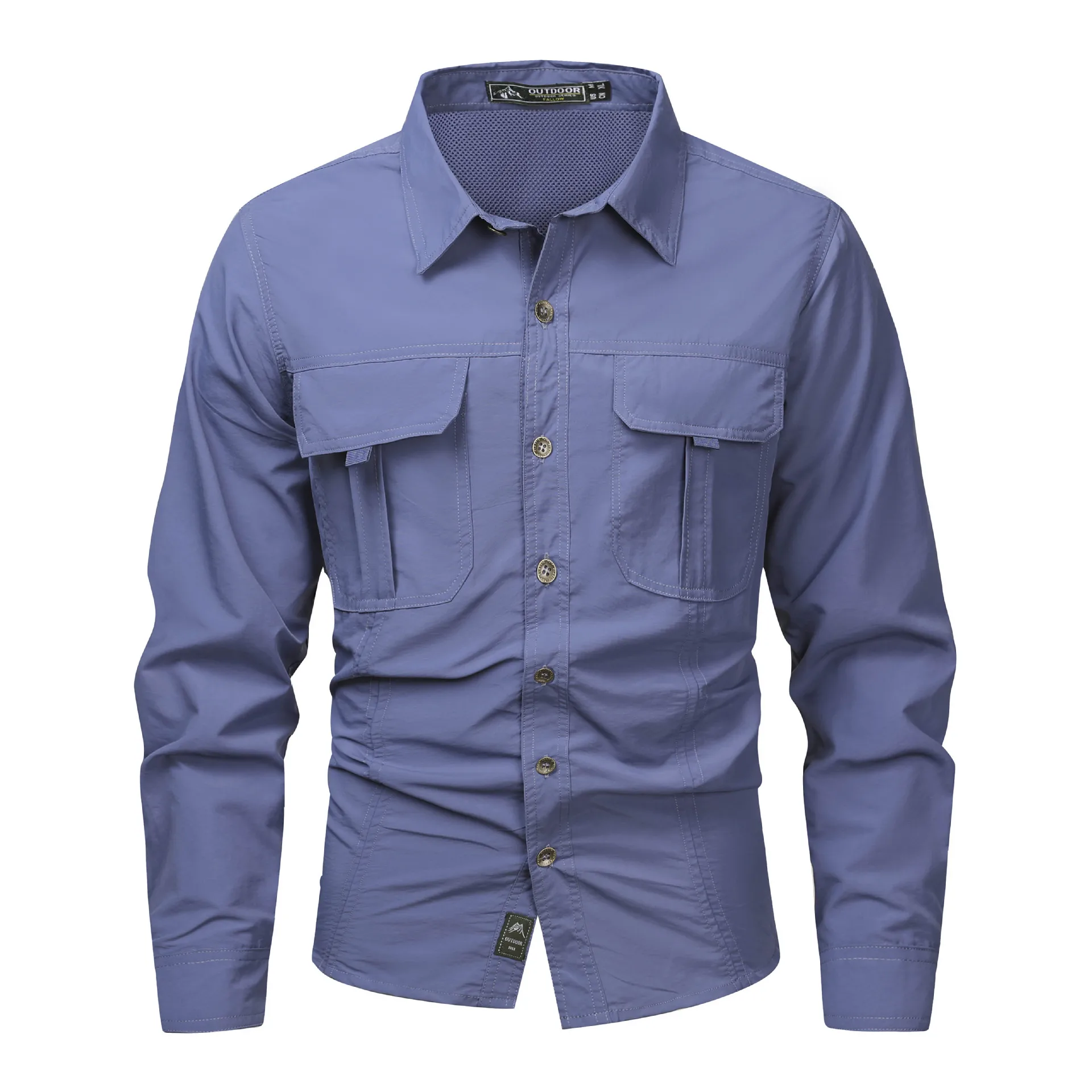 New Summer Male Long sleeves Thin Breathable Comfortable Cargo Shirts Men Outdoor Quick Drying Waterproof Tooling Shirts 5XL