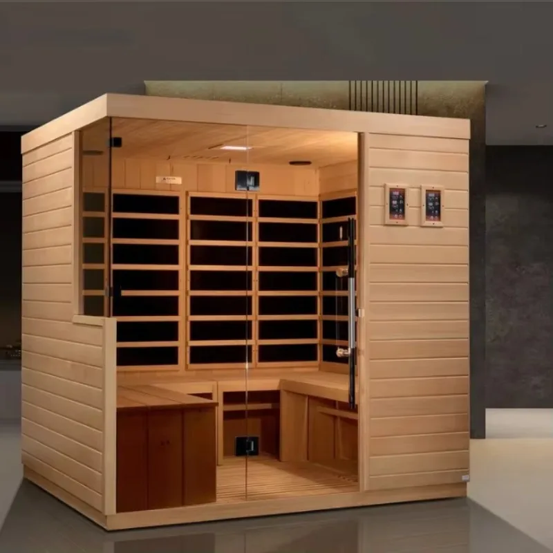 Luxury Corner Design Infrared Sauna Room Traditional Finland Steam Sauna Room for 5-6 People