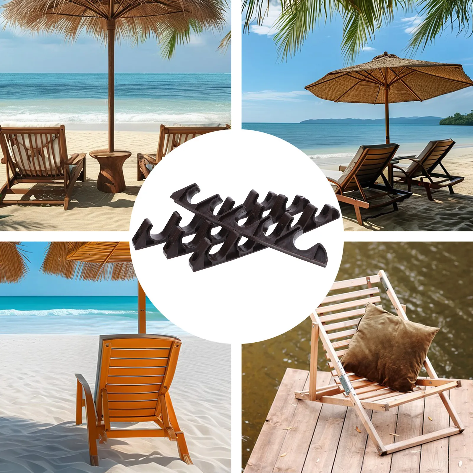 8Pcs Folding Lounge Chair Adjustment Bracket Nylon Weather Resistant 5-Level Recliner Connector for Outdoor Patio Garden