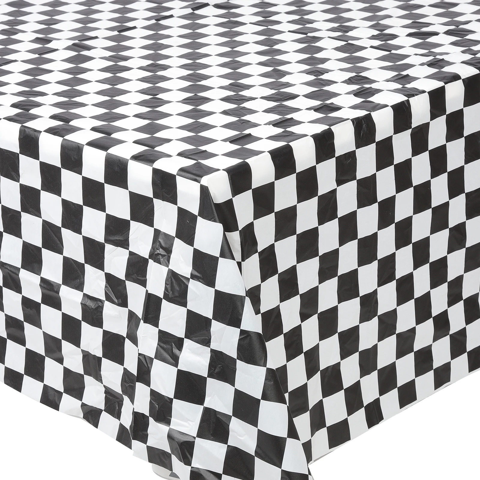 

Checkered Pattern Table Cover Oil-proof Waterproof Tablecloth (Black and White Grid Pattern, 137 x 137cm)