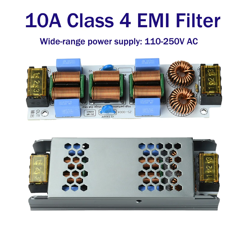 10A AC EMI-Filter 110-250V Einphasiger EMI Elektromagnetischer Interferenzfilter Audio-Schaltnetzteil-Rippelfilter