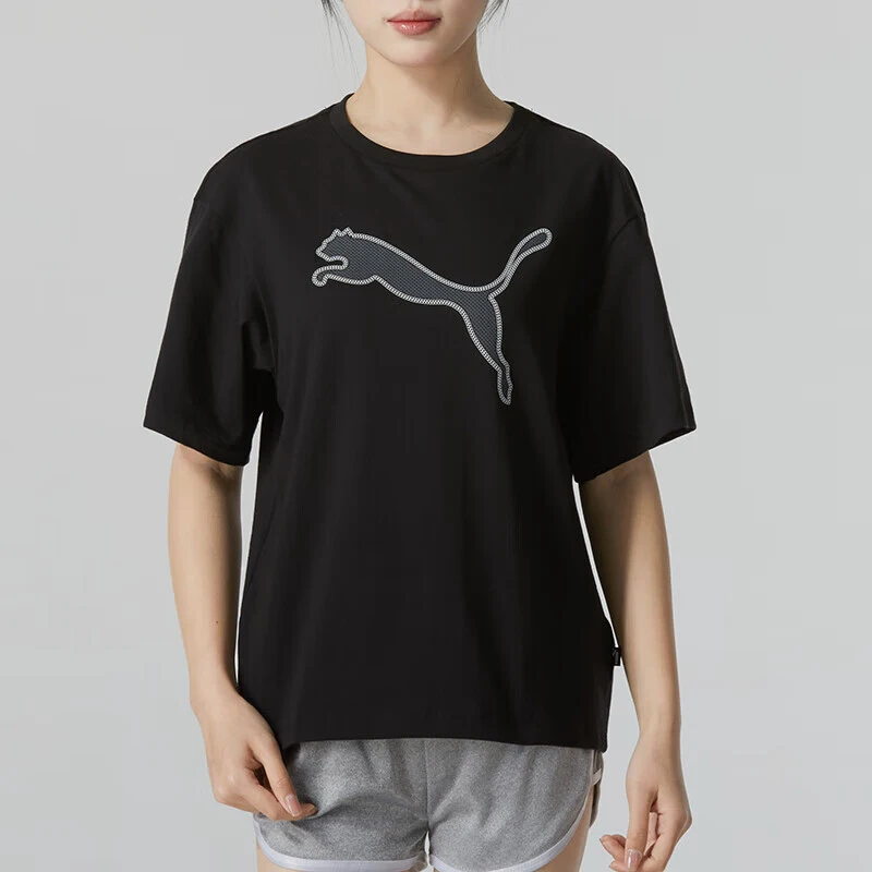 

Puma натуральная летняя женская классическая дышащая повседневная спортивная футболка с круглым вырезом 682164-01