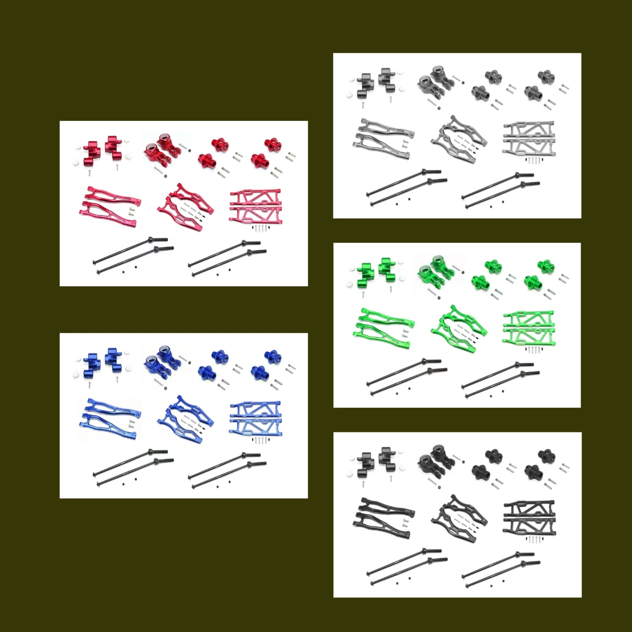 

Алюминиевые передние верхние и нижние рычаги + передние поворотные рычаги для ARRMA 1/8 KRATON, OUTCAST