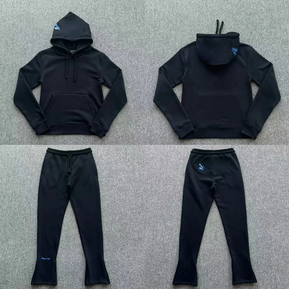 

SY-157 Jogging Streetwear Hoodies Trousers Set Tracksuit Men Clothing Y2k Cotton Sweatshirts Tops Pants Mens Clothes Black