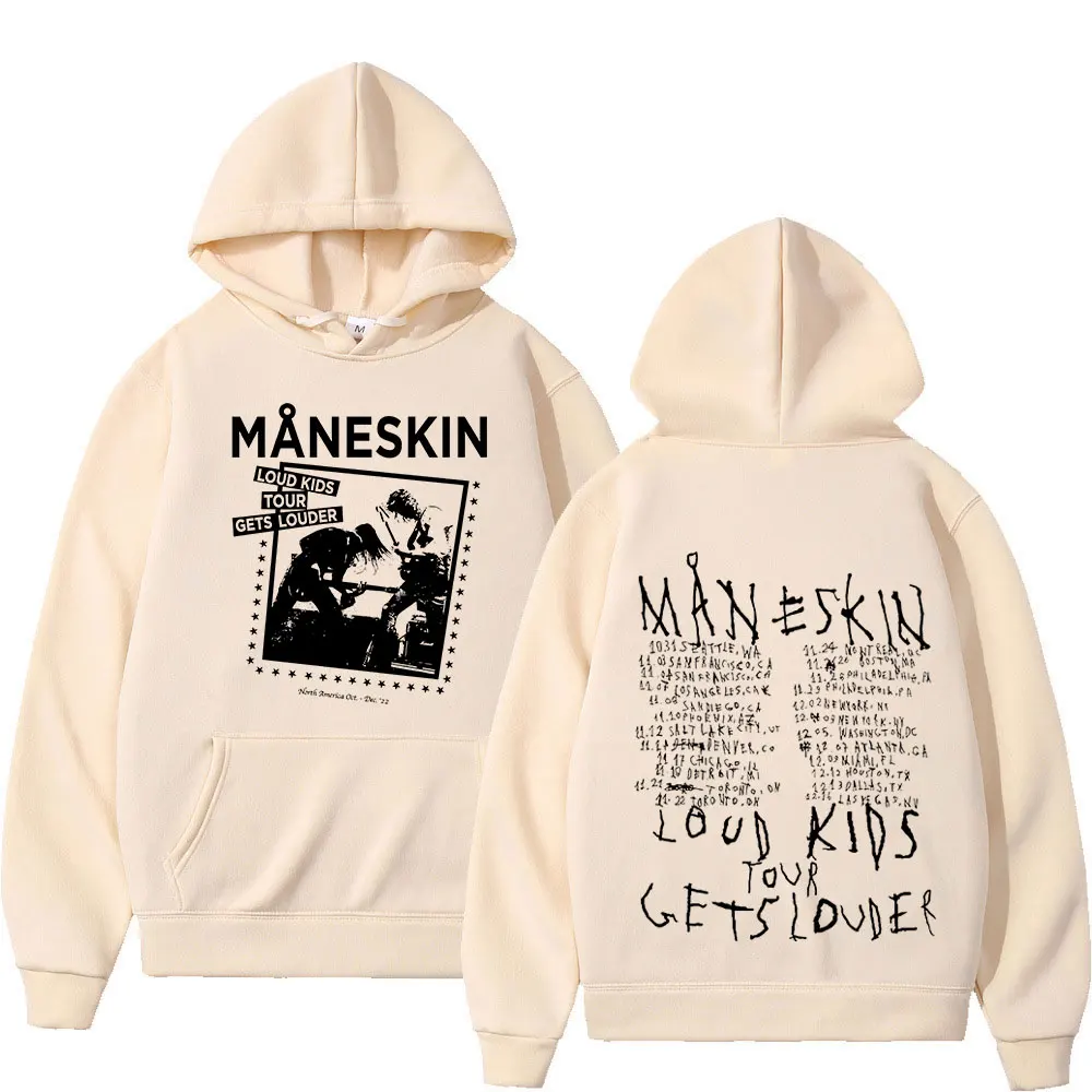 Italiaanse Rock Band Maneskin Hoodie Louds Kids Luider Tour Hoodies Mannen Vrouwen Vintage Hip Hop Oversized Sweatshirts hoody