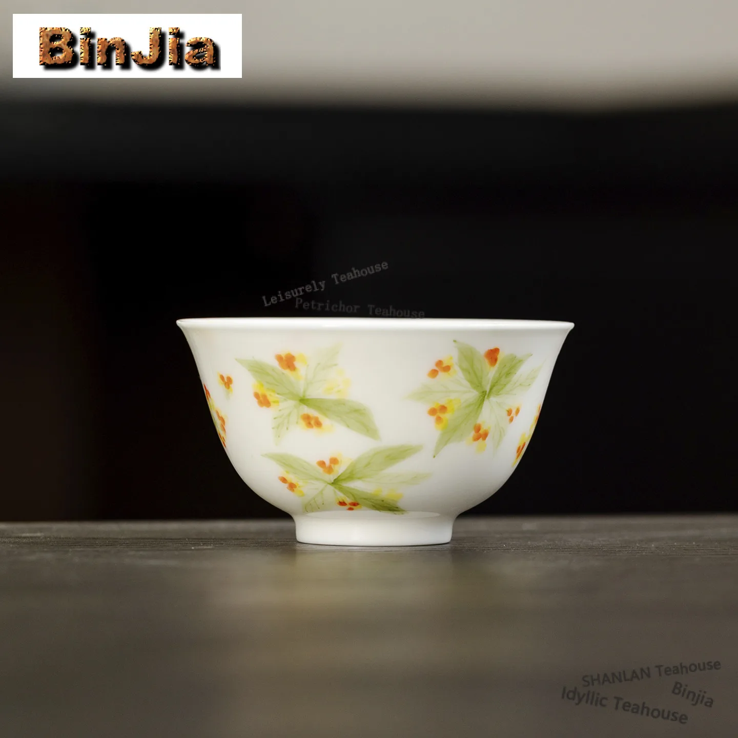 

70ml Hand-painted Osmanthus Teacup Japanese Tea Bowl Tea Pair Tea-tasting Meditation Cup Jianzhan Master Cups White Tea Cafes