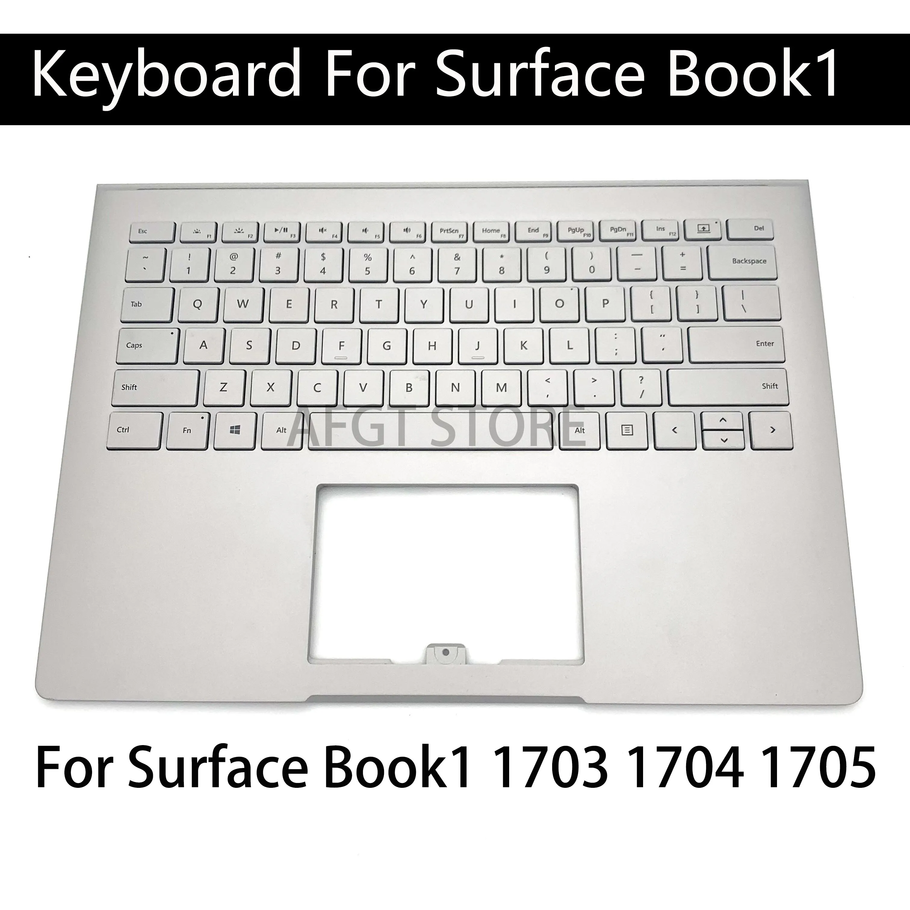 

Original Used Renovation Silver For Microsoft Surface Book1 1703 1704 1705 Laptop Keyboard US Backlight Topcase Tested Working