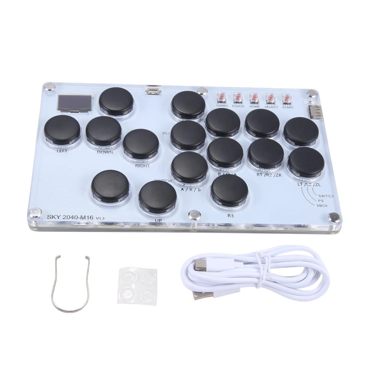 16Key Joystick Hitbox Keyboard Arcade Stick Controller for PS4/PS3/Switch/Steam Arcade Hitbox Controller Fight Sticks C