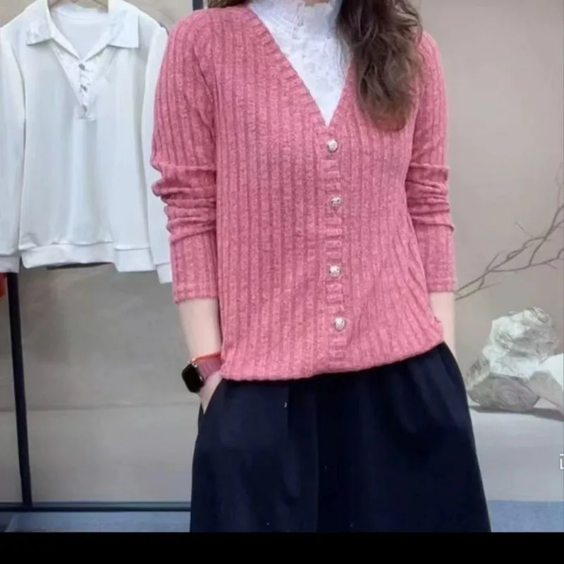 

Versatile fall and winter turtleneck spliced lace long-sleeved contrasting color bottoming shirt casual and elegant top