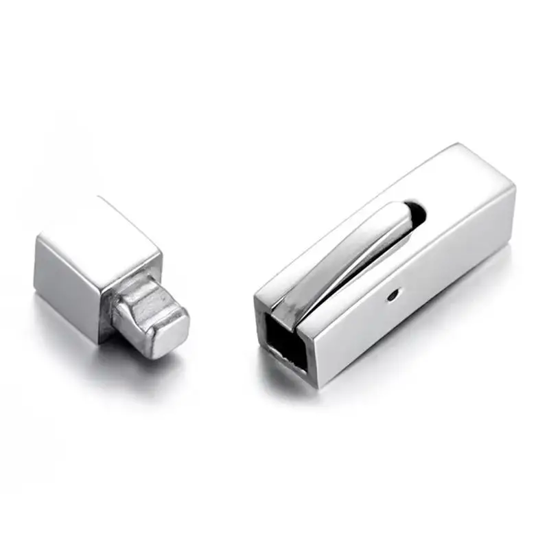 Bayonet Clasp Stainless Steel 4mm 5mm 6mm Hole Push Lock for Leather Bracelet Easy Install DIY Jewelry Findings