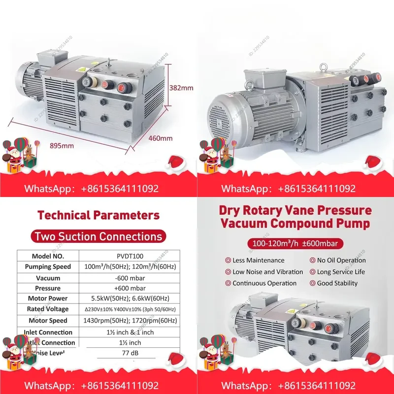 1pc PVDT100 for Printing Machine Double Suction Dry Rotary Vane Pressure Vacuum Compound Compatible For Model，practical use