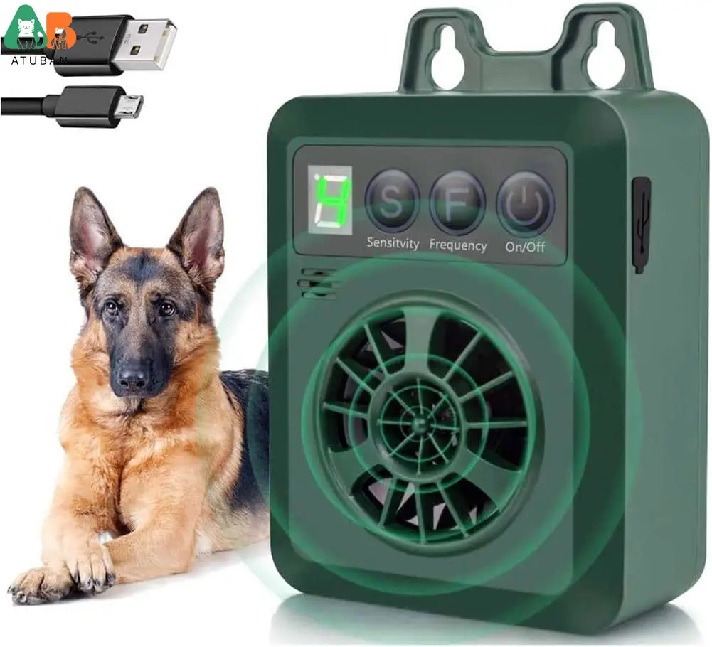 

ATUBAN Control Ultrasonic Anti Barking Device,Stop Dog Bark Deterrents with Adjustable Ultrasonic Level Control Sonic