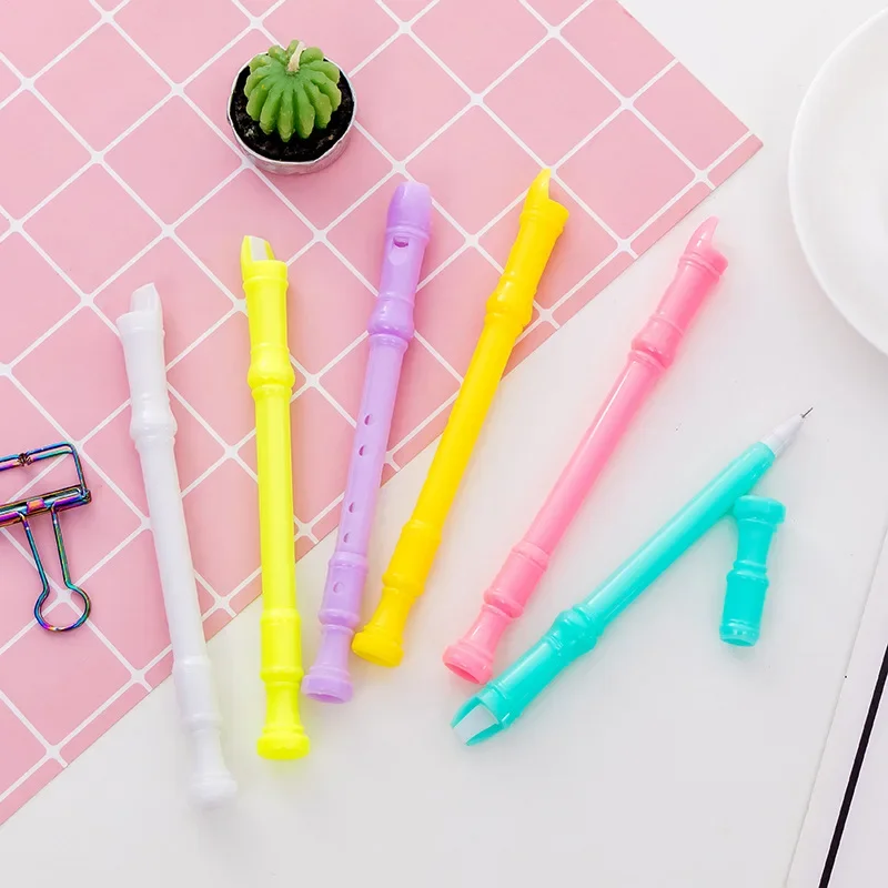 24Pcs creative candy color flute whistle can blow gender neutral pen, student stationery office supplies