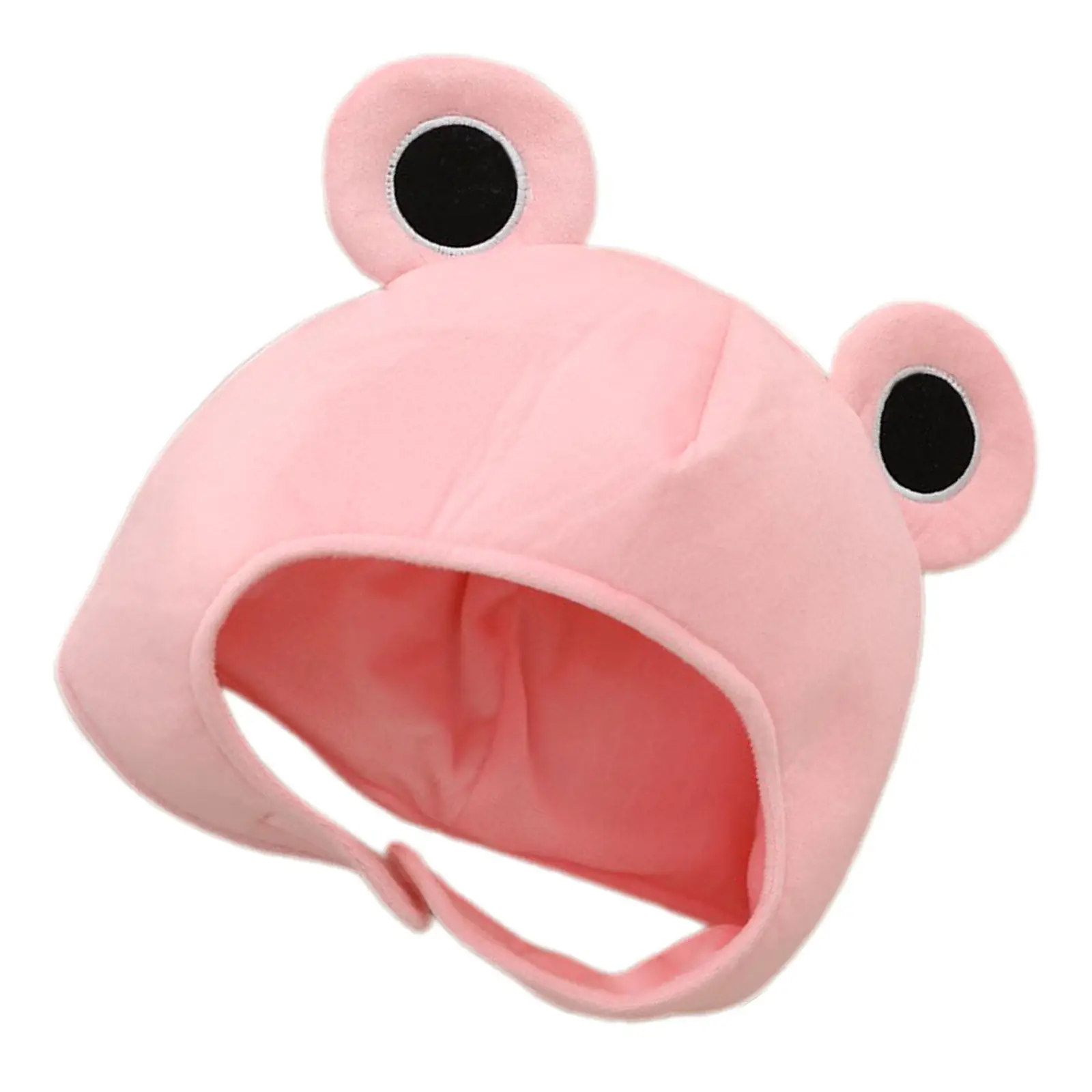 Cute Frog Hat Cap Cartoon Ears Soft Animal Costume Headwear Christmas Party Cosplay Birthday Pink Present 14.93x12.58x0.39in