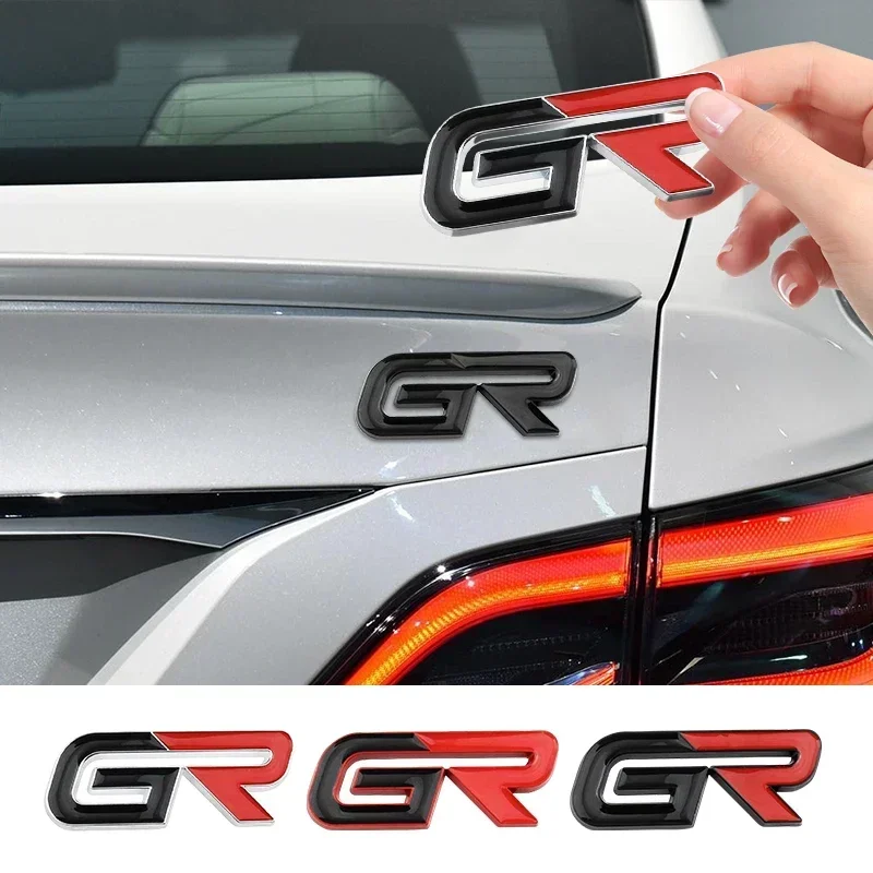 3D Metal GR Letters Front Grill Emblem Badge Rear Trunk Sticker Decals For Toyota GR Gazoo Racing Sport Motor Car Accessories