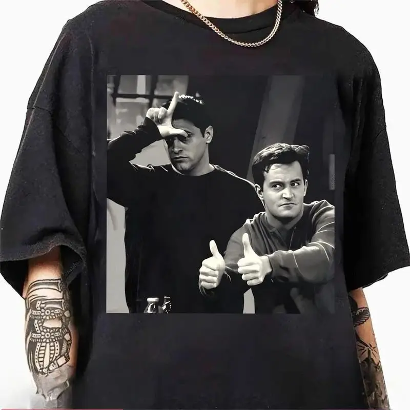 Y2K Tops Serie Friends TV-Drama Muster-Print T-Shirts Central Perk Café Freizeitkleidung Rundhals Kurzarm Streetwear Mode