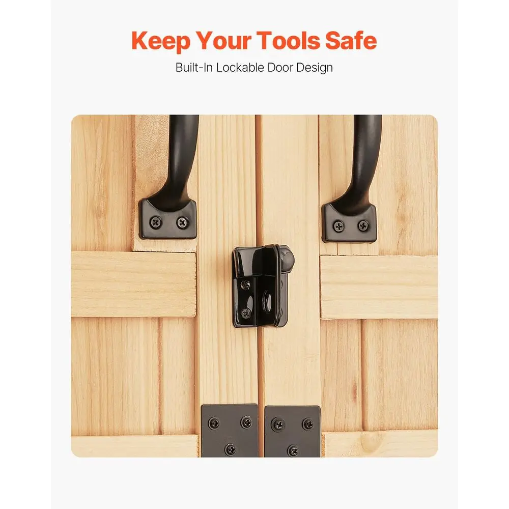 Large Waterproof Outdoor Storage Shed with Metal, Lockable, 58x27x78