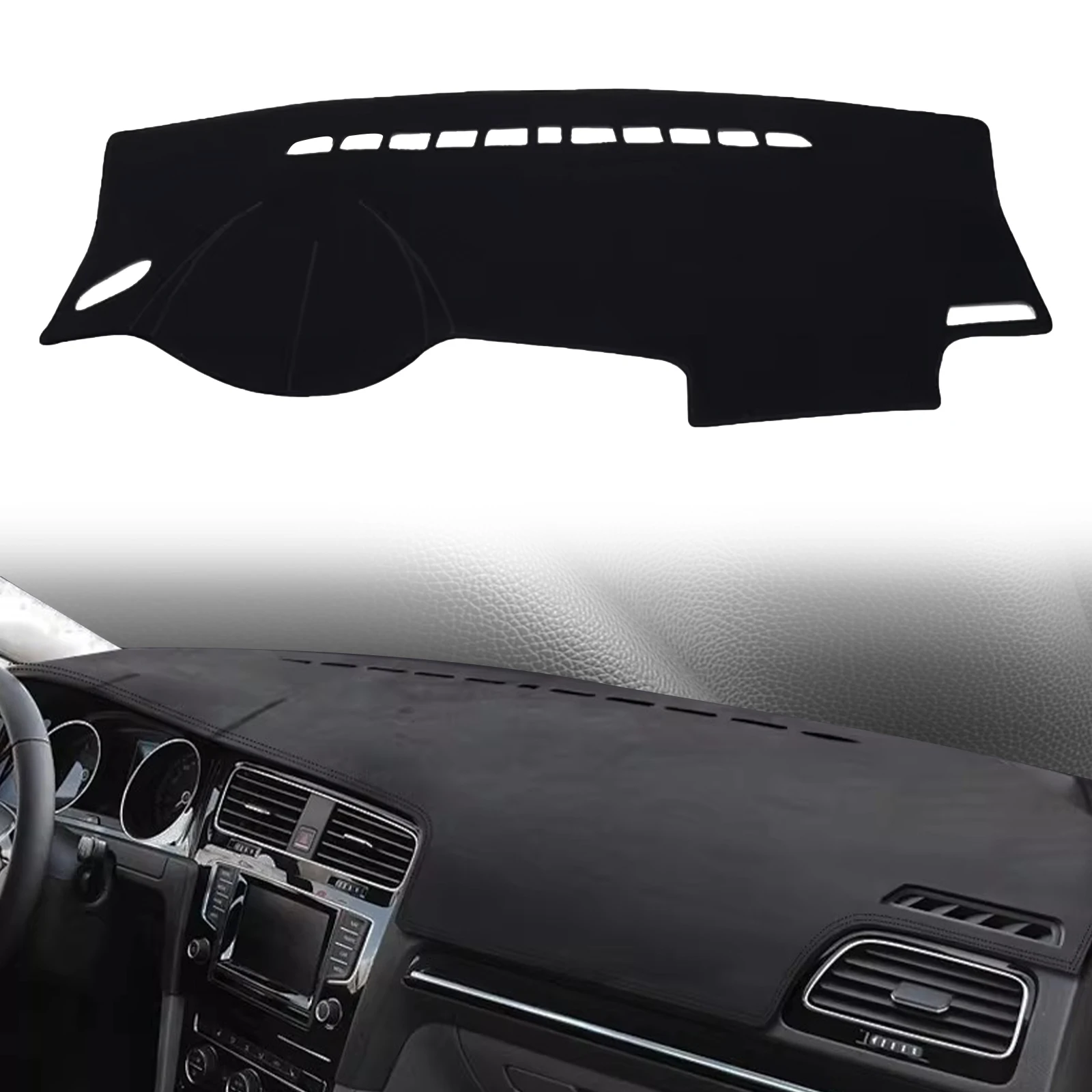 for Volkswagen VW GOLF MK7 2014-2018 GTI R ​​Car Dashmat Dashboard Cover Pad DashMat Sunshade Protective Carpet Accessories