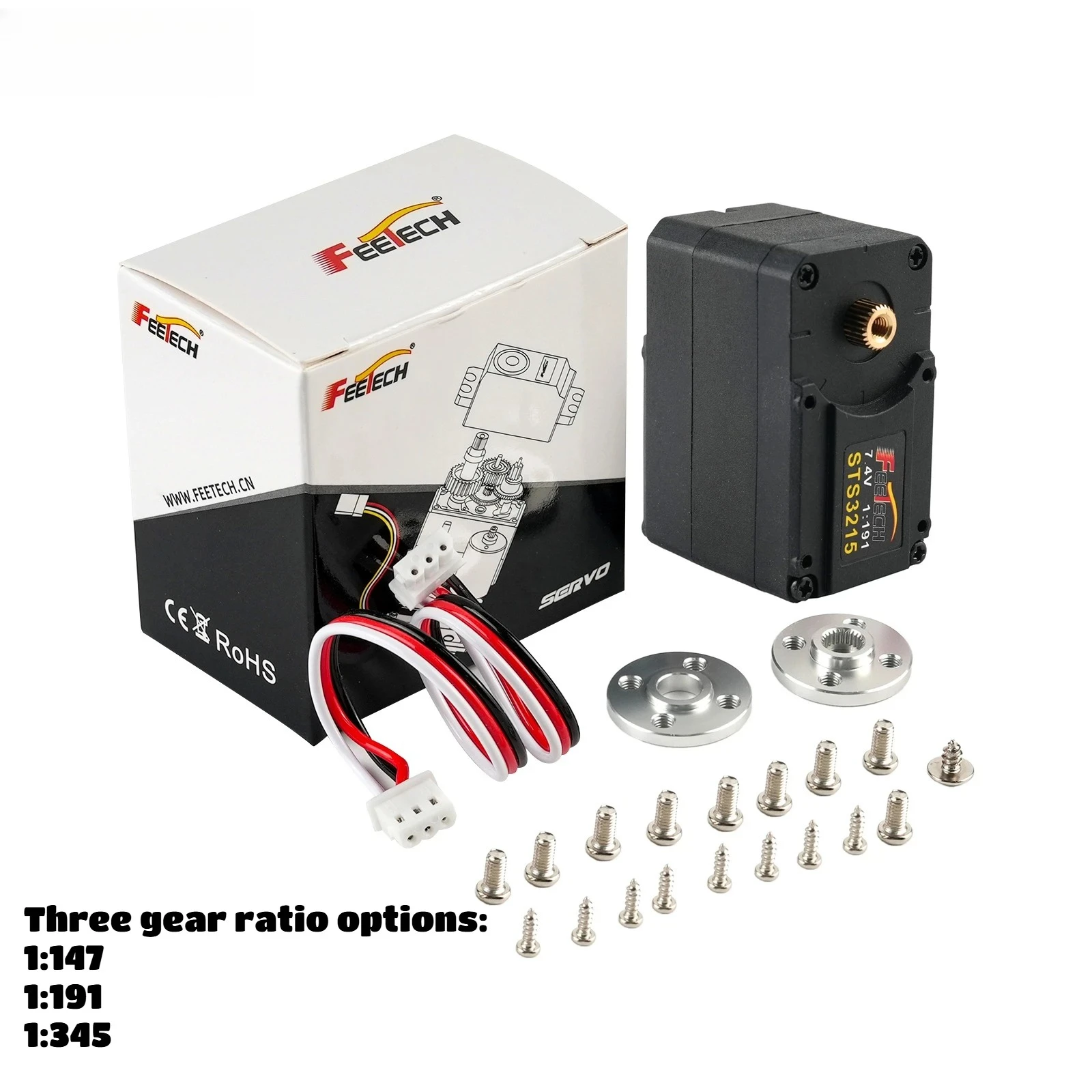 Feetech 7.4V 19KG Magnetic Encoding Servo 360 Degree STS3215 High Precision Feedback Serial Bus TTL Servos 1:147 1:191 1:345