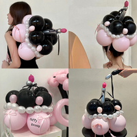 Happy Birthday Balloons Ins Latex Balloon Background DIY Cake Shape Balloon Birthday Party Decoration Baby Shower Decor