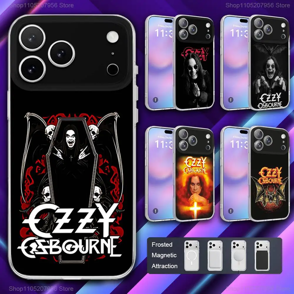 

B-Black Ozzy S-Sabbath Phone Case For iPhone 11,12,15,14,13,17,16,Pro,Plus,E,Max,Air,Mini Magnetic Frosted Cover