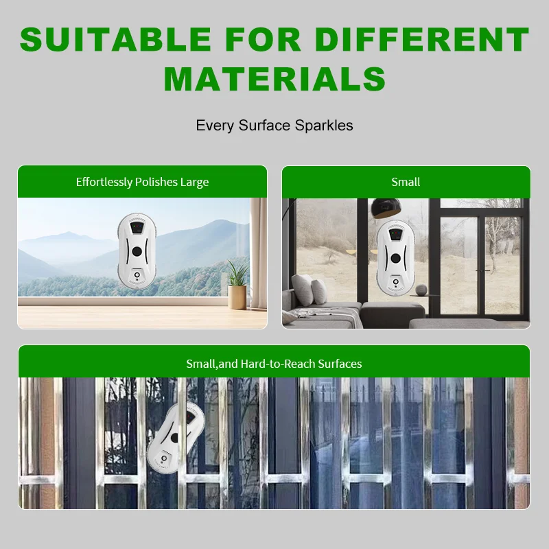 Robot per la pulizia delle finestre domestiche con spruzzo d'acqua con serbatoio Aspirapolvere per vetri per finestre intelligenti Macchina per la pulizia delle pareti dei vetri con un solo tasto