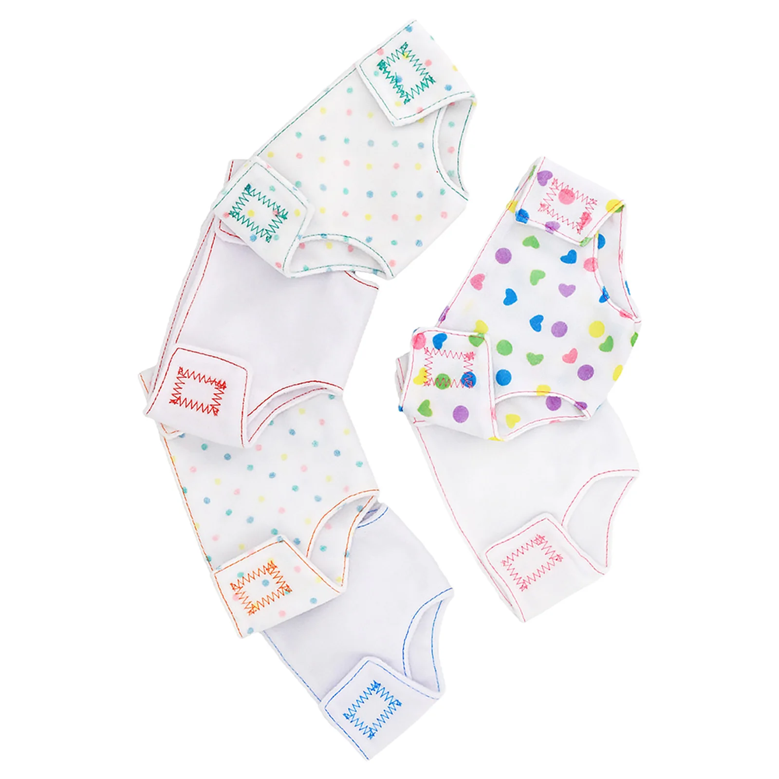 

6Pcs Baby Nappies Cloth Diapers Adjustable Tape Fit 18 Inch Baby Underwear Accessories for Girls Role Play Parent Child